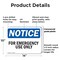 Signmission For Emergency Use Only, 14 in W x Rectangle, Plastic OS-2PACK-NS-P-1014-L-12845 - alternate 5